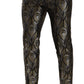Elegant Slim Fit Metallic Dress Trousers