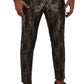 Elegant Slim Fit Metallic Dress Trousers