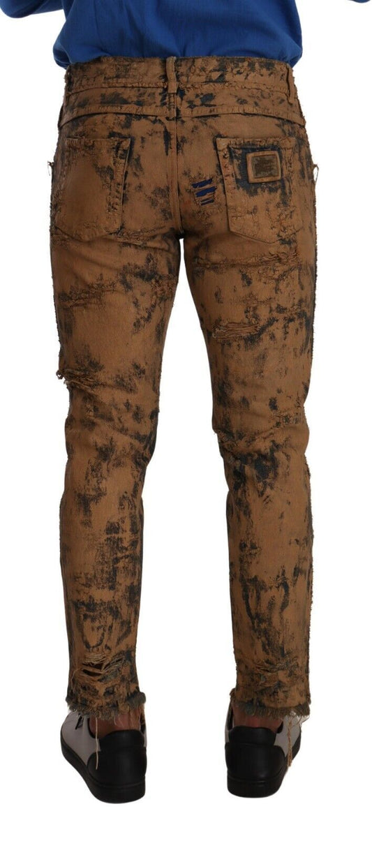 Chic Slim Fit Brown Denim Jeans