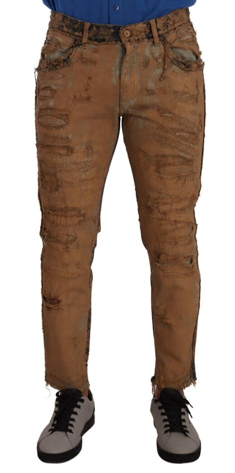 Chic Slim Fit Brown Denim Jeans