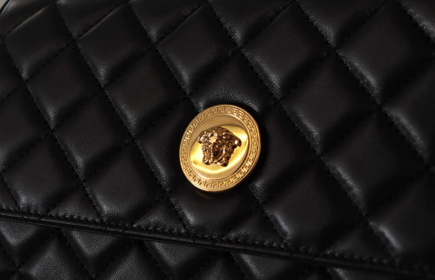 Elegant Black Nappa Leather Evening Bag