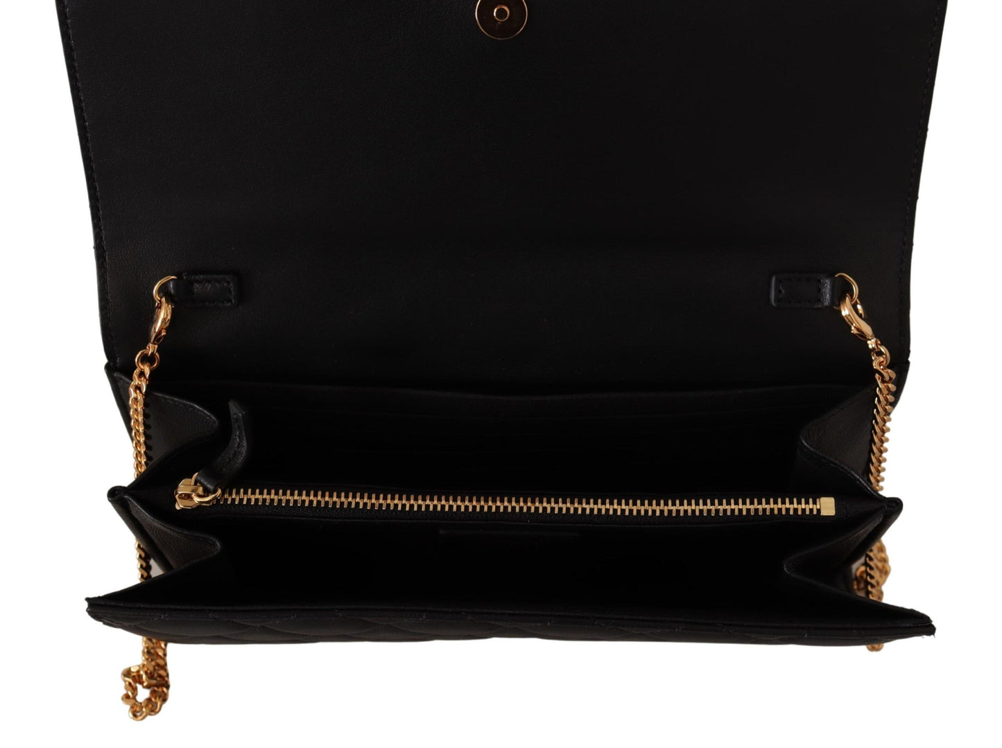 Elegant Black Nappa Leather Evening Bag