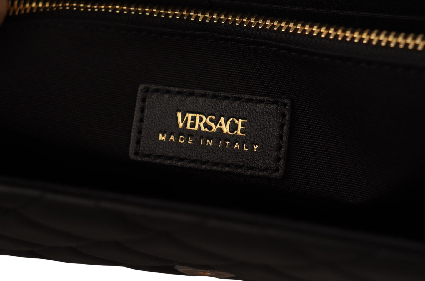 Elegant Black Nappa Leather Evening Bag