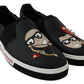Elegant Black Leather Slip-On Loafers