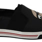 Elegant Black Leather Slip-On Loafers