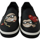 Elegant Black Leather Slip-On Loafers
