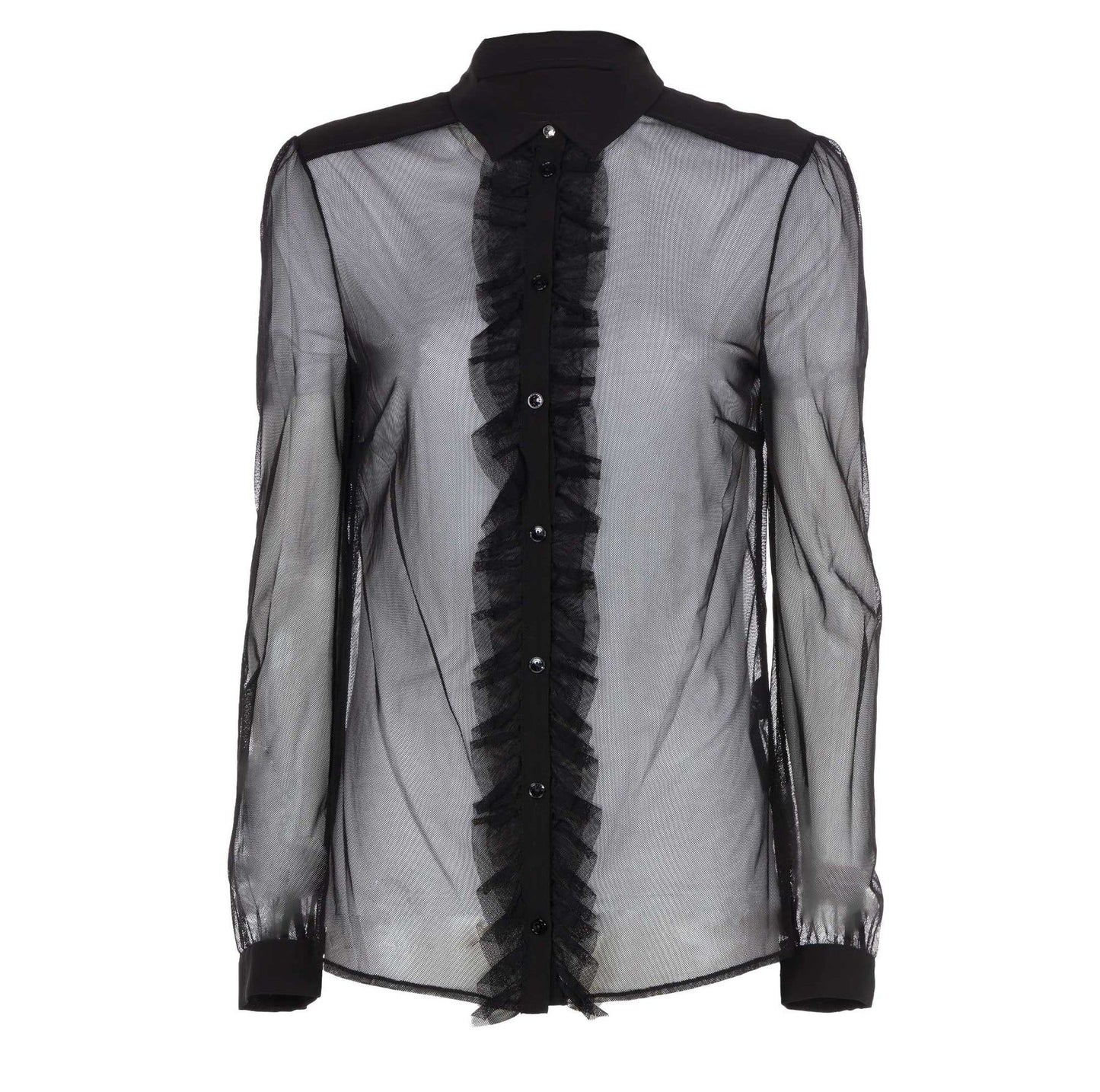 Elegant Tulle Blouse - Timeless Black Elegance
