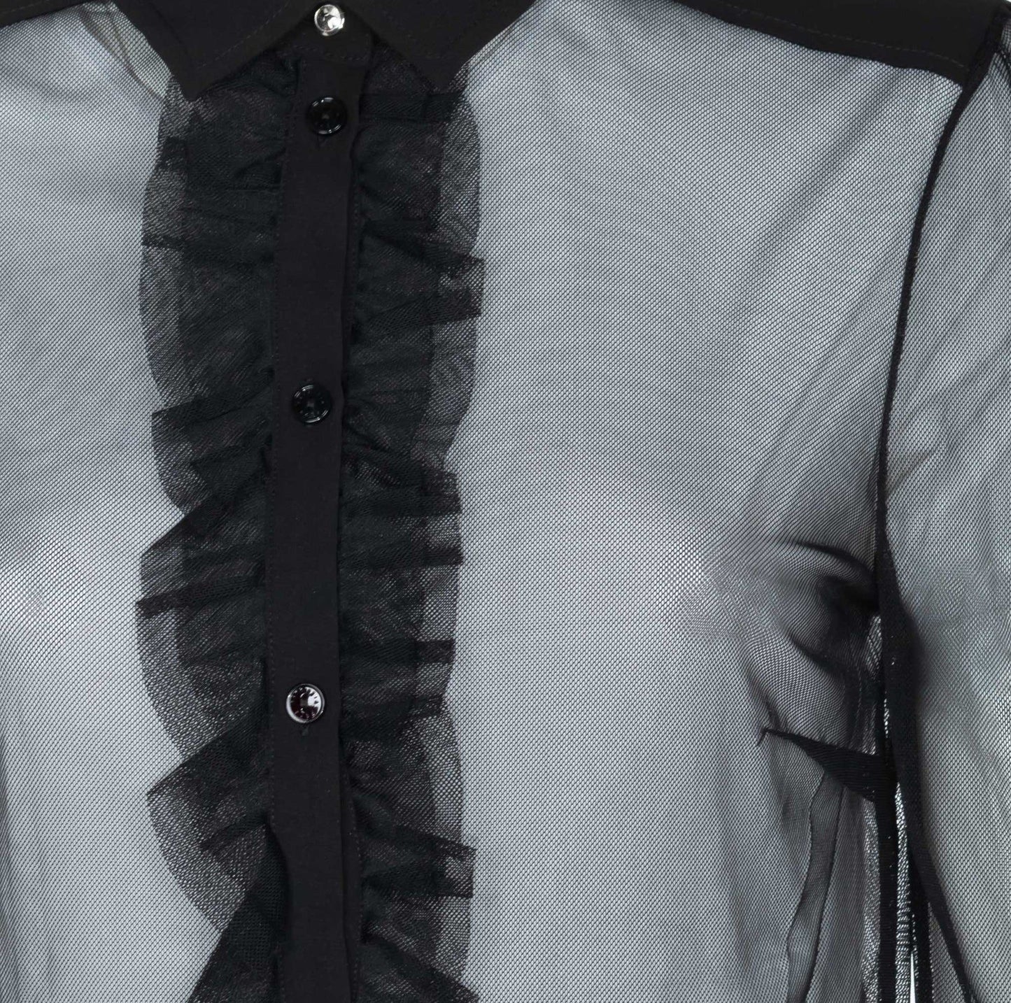 Elegant Tulle Blouse - Timeless Black Elegance