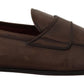 Elegant Brown Leather Loafers for Men