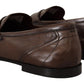 Elegant Brown Leather Loafers for Men