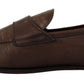 Elegant Brown Leather Loafers for Men