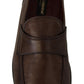 Elegant Brown Leather Loafers for Men