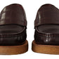 Elegant Bordeaux Leather Loafers