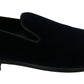 Elegant Blue Velvet Loafers