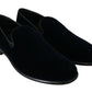 Elegant Blue Velvet Loafers