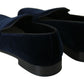 Elegant Blue Velvet Loafers