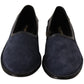 Chic Blue Leather Loafers for the Modern Gentleman