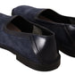 Chic Blue Leather Loafers for the Modern Gentleman