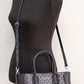 Kali Medium Black Signature PVC Satchel handbag Purse Ipad Case
