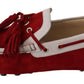 Elegant Striped Leather & Suede Loafers