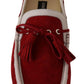 Elegant Striped Leather & Suede Loafers