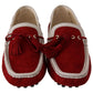 Elegant Striped Leather & Suede Loafers