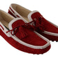 Elegant Striped Leather & Suede Loafers