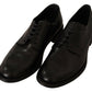Elegant Black Leather Men's Formal Derby Shoes