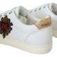 Elegant White Leather Low-Top Sneakers