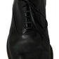 Elegant Black Leather Derby Dress Shoes