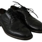Elegant Black Leather Derby Dress Shoes