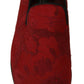 Elegant Red Silk-Blend Loafers