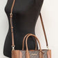 Kali Medium Brown Signature PVC Satchel Purse Handbag Ipad Case