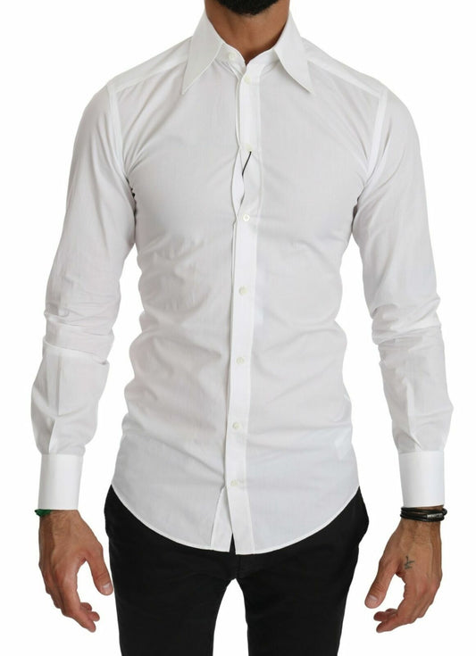 Elegant Slim Fit White Casual Shirt