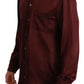 Bordeaux Silk Pajama-Inspired Shirt