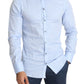 Elegant Light Blue Slim Fit Dress Shirt
