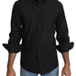 Elegant Black Slim Fit Dress Shirt