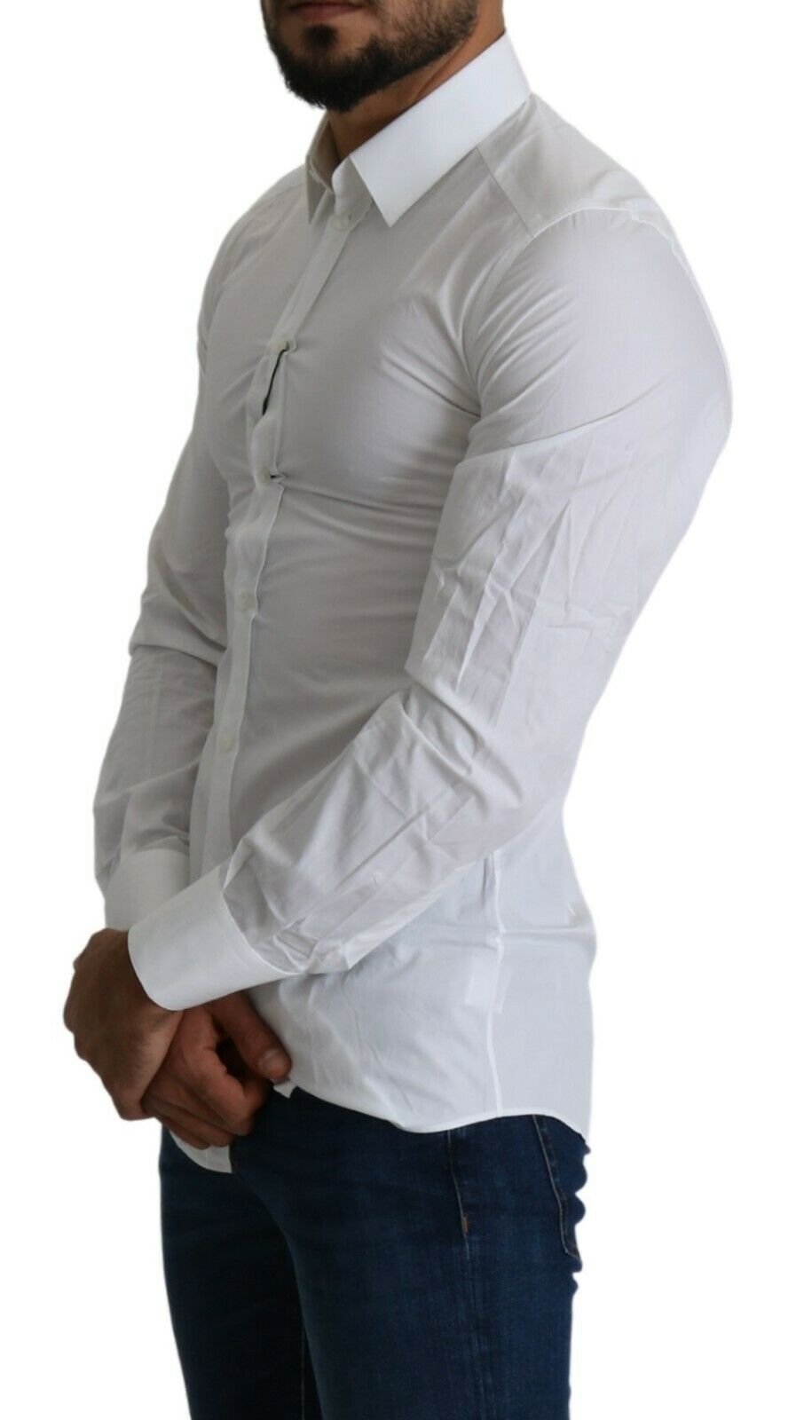 Elegant Slim Fit White Cotton Shirt