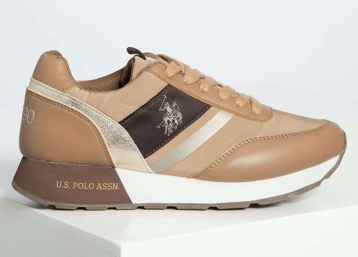Beige Fabric Women Sneaker
