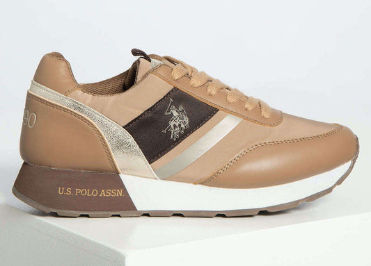 Beige Fabric Women Sneaker