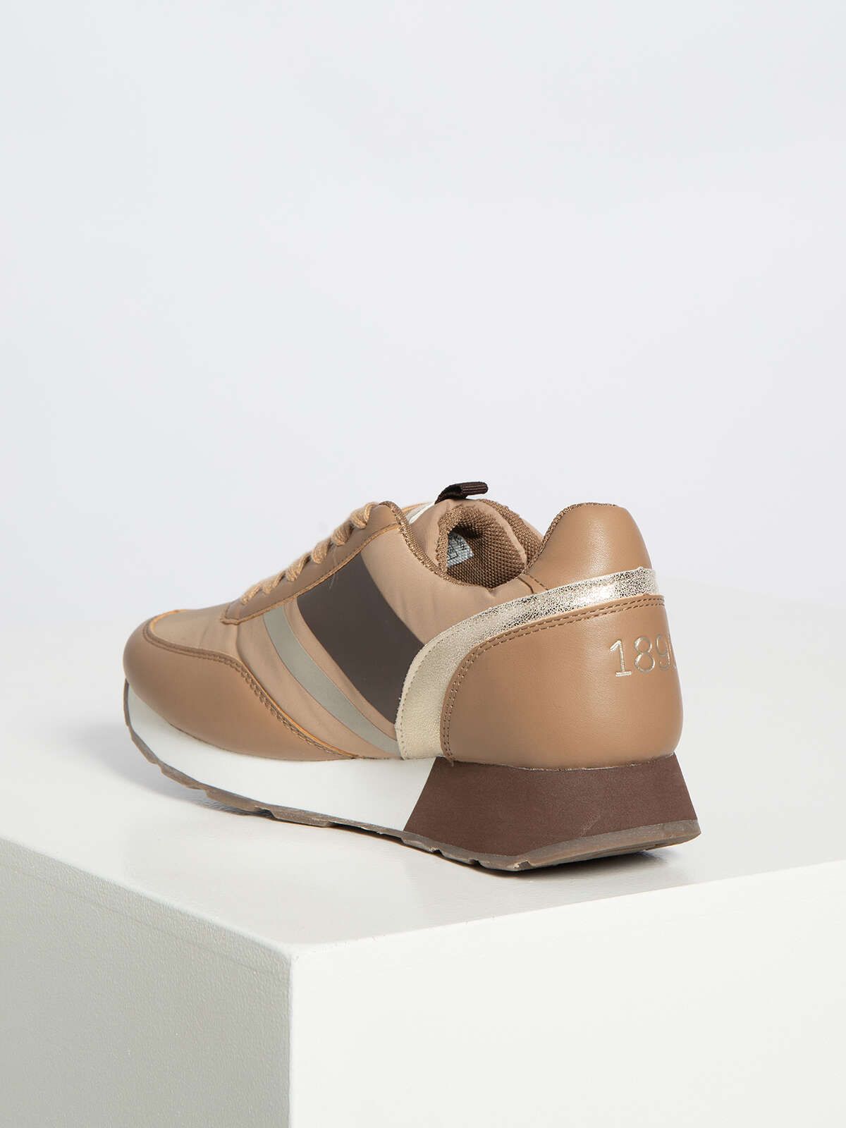 Beige Fabric Women Sneaker