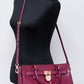 Hamilton Mulberry Grained Leather Satchel Crossbody Handbag Purse