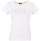 Chic White Cotton Tee with Brass Logo