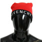 Chic Red and Black Logo Beanie