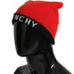 Chic Red and Black Logo Beanie