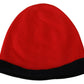 Chic Red and Black Logo Beanie