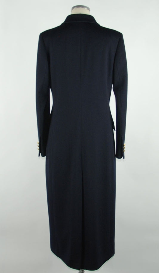 Elegant Blue Wool Coat For Women