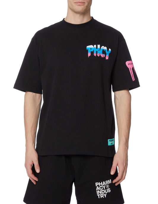 Black Cotton Men T-Shirt