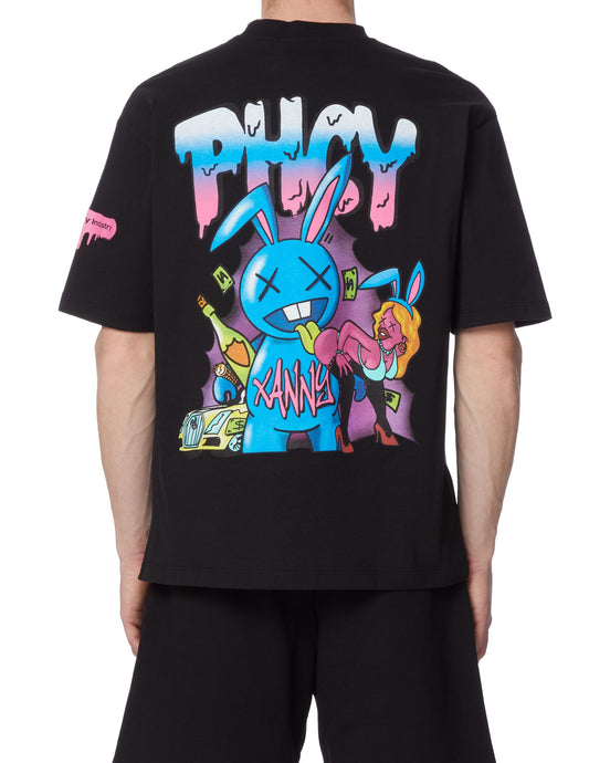 Black Cotton Men T-Shirt