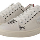 Elegant White Sneakers with Red Detailing